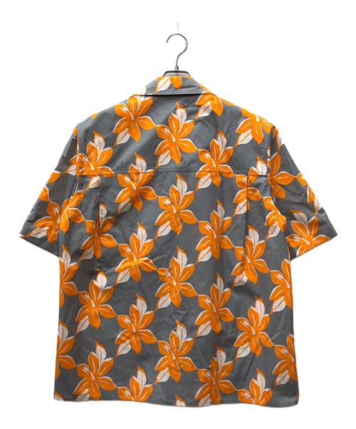 GUCCI（グッチ）GUCCI (グッチ) プリント コットン ポプリン シャツ グレー×オレンジ サイズ:48の古着・服飾アイテム