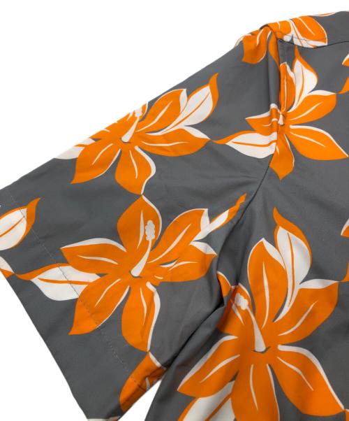 GUCCI（グッチ）GUCCI (グッチ) プリント コットン ポプリン シャツ グレー×オレンジ サイズ:48の古着・服飾アイテム