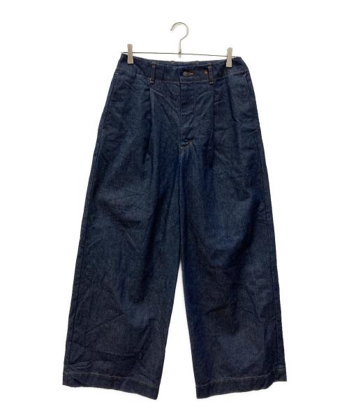 My Beautiful Landlet（マイビューティフルランドレット）My Beautiful Landlet (マイビューティフルランドレット) ワイドデニムパンツ ブルーの古着・服飾アイテム