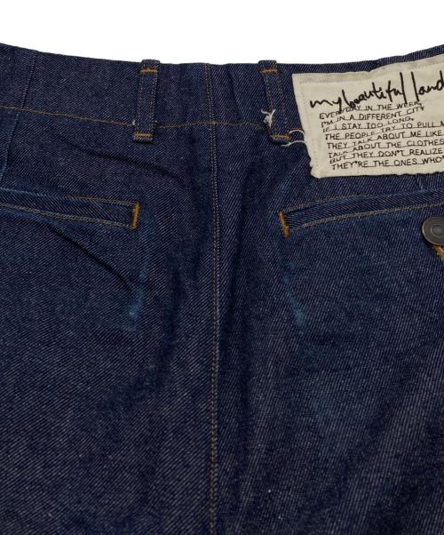 My Beautiful Landlet（マイビューティフルランドレット）My Beautiful Landlet (マイビューティフルランドレット) ワイドデニムパンツ ブルーの古着・服飾アイテム