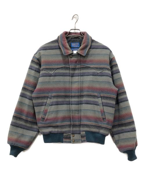 PENDLETON（ペンドルトン）PENDLETON (ペンドルトン) ネイティブボーダージャケット グレー サイズ:Sの古着・服飾アイテム