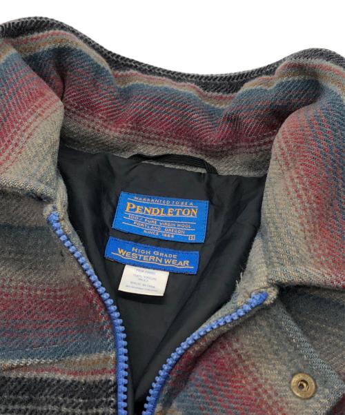PENDLETON（ペンドルトン）PENDLETON (ペンドルトン) ネイティブボーダージャケット グレー サイズ:Sの古着・服飾アイテム