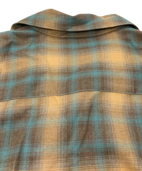 WACKO MARIA（ワコマリア）WACKO MARIA (ワコマリア) OMBRE CHECK OPEN COLLAR SHIRT ブラウン サイズ:Lの古着・服飾アイテム
