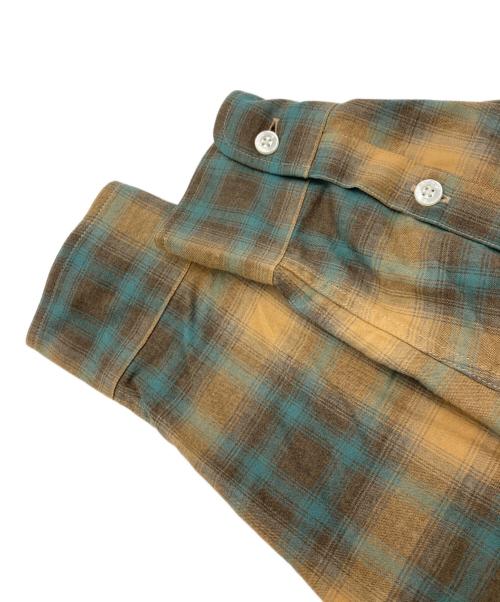 WACKO MARIA（ワコマリア）WACKO MARIA (ワコマリア) OMBRE CHECK OPEN COLLAR SHIRT ブラウン サイズ:Lの古着・服飾アイテム