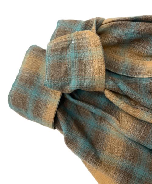 WACKO MARIA（ワコマリア）WACKO MARIA (ワコマリア) OMBRE CHECK OPEN COLLAR SHIRT ブラウン サイズ:Lの古着・服飾アイテム
