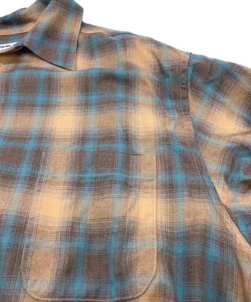 WACKO MARIA（ワコマリア）WACKO MARIA (ワコマリア) OMBRE CHECK OPEN COLLAR SHIRT ブラウン サイズ:Lの古着・服飾アイテム