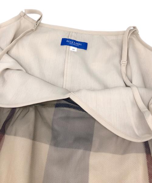 BLACK LABEL CRESTBRIDGE（ブラックレーベル クレストブリッジ）BLACK LABEL CRESTBRIDGE (ブラックレーベル クレストブリッジ) チェックキャミソールチュールワンピース ベージュ サイズ:38の古着・服飾アイテム