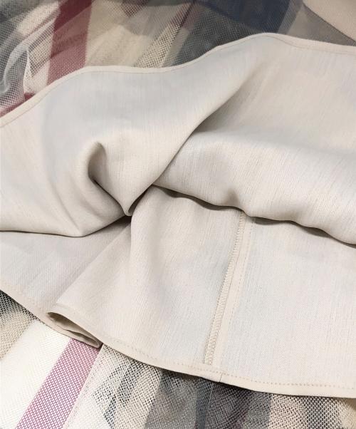 BLACK LABEL CRESTBRIDGE（ブラックレーベル クレストブリッジ）BLACK LABEL CRESTBRIDGE (ブラックレーベル クレストブリッジ) チェックキャミソールチュールワンピース ベージュ サイズ:38の古着・服飾アイテム