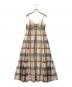 BLACK LABEL CRESTBRIDGE（ブラックレーベル クレストブリッジ）の古着「チェックキャミソールチュールワンピース」｜ベージュ
