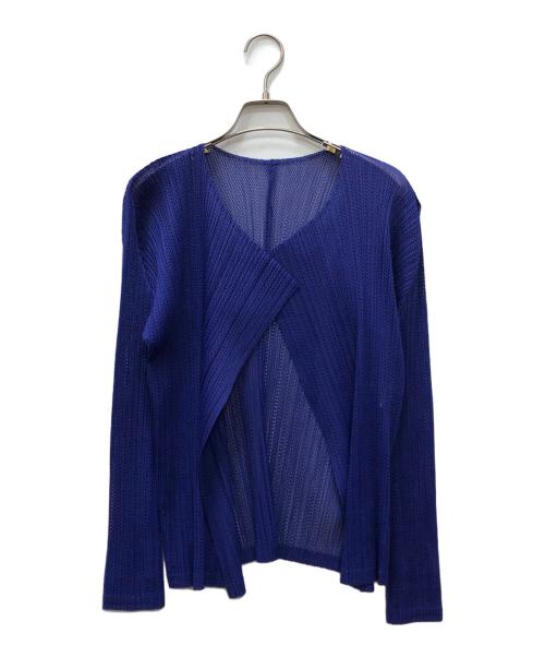 PLEATS PLEASE（プリーツプリーズ）PLEATS PLEASE (プリーツプリーズ) プリーツカーディガン ブルー サイズ:3の古着・服飾アイテム