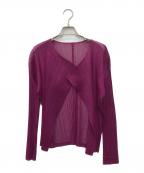PLEATS PLEASEプリーツプリーズ）の古着「プリーツカーディガン」｜パープル