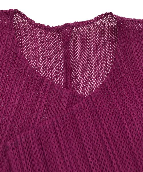 PLEATS PLEASE（プリーツプリーズ）PLEATS PLEASE (プリーツプリーズ) プリーツカーディガン パープル サイズ:3の古着・服飾アイテム