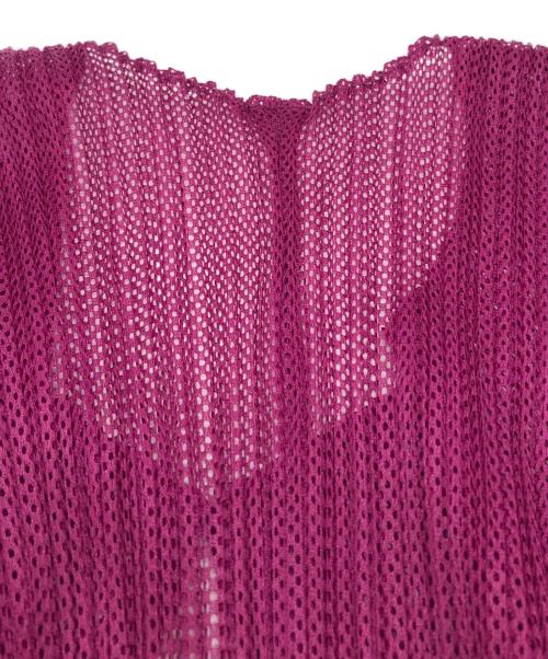 PLEATS PLEASE（プリーツプリーズ）PLEATS PLEASE (プリーツプリーズ) プリーツカーディガン パープル サイズ:3の古着・服飾アイテム