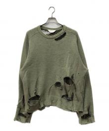 ANCELLM（アンセルム）の古着「DAMAGE KNIT」｜グリーン