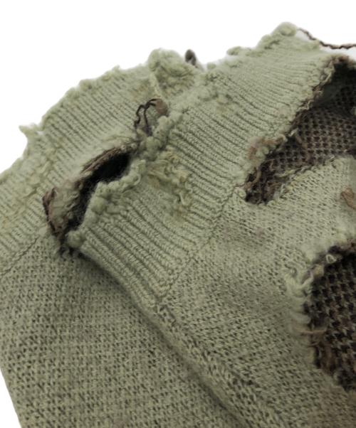 ANCELLM（アンセルム）ANCELLM (アンセルム) DAMAGE KNIT グリーン サイズ:2の古着・服飾アイテム