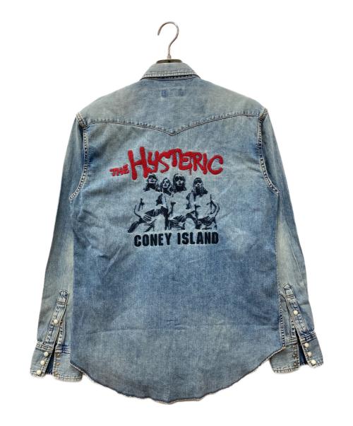 Hysteric Glamour（ヒステリックグラマー）Hysteric Glamour (ヒステリックグラマー) CONEY ISLAND刺繍ウエスタンデニムシャツ インディゴ サイズ:Mの古着・服飾アイテム