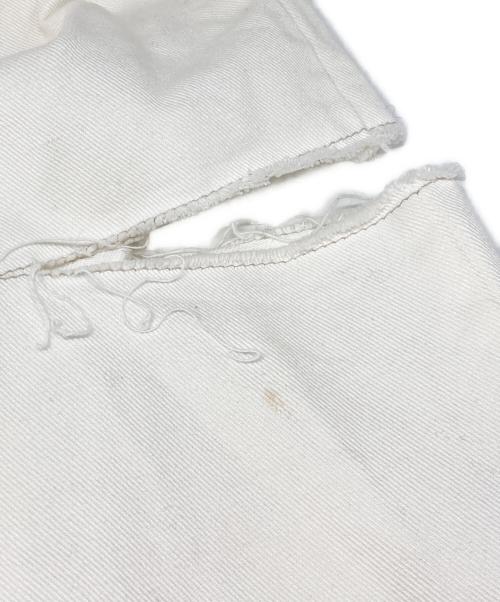 Maison Margiela 1（メゾンマルジェラ 1）Maison Margiela 1 (メゾンマルジェラ 1) 5Pocket Cut スラッシュ デニムパンツ ホワイト サイズ:38の古着・服飾アイテム