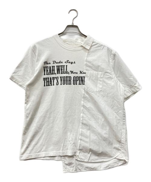 sacai（サカイ）sacai (サカイ) The Big Lebowski (ビッグ・リボウスキ) ドッキングTシャツ ホワイト サイズ:2の古着・服飾アイテム