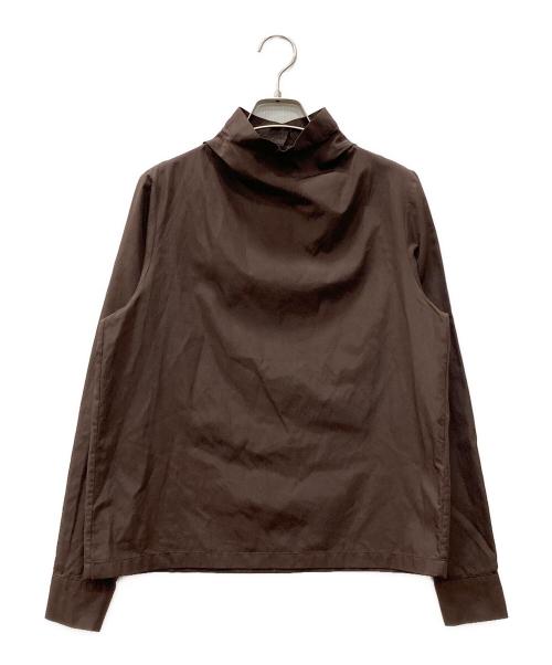 Humoresque（ユーモレスク）Humoresque (ユーモレスク) highneck drape blouse ブラウン サイズ:FREEの古着・服飾アイテム