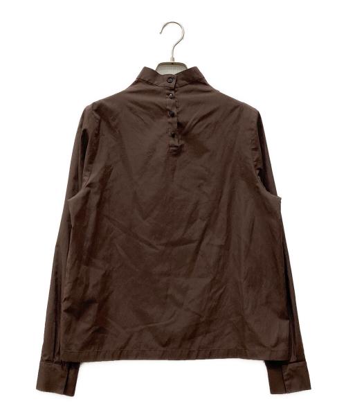 Humoresque（ユーモレスク）Humoresque (ユーモレスク) highneck drape blouse ブラウン サイズ:FREEの古着・服飾アイテム