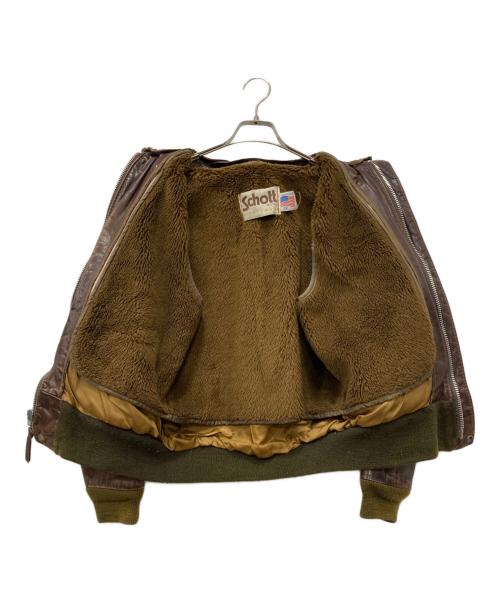Schott（ショット）Schott (ショット) G-1フライトレザージャケット ブラウン サイズ:38の古着・服飾アイテム