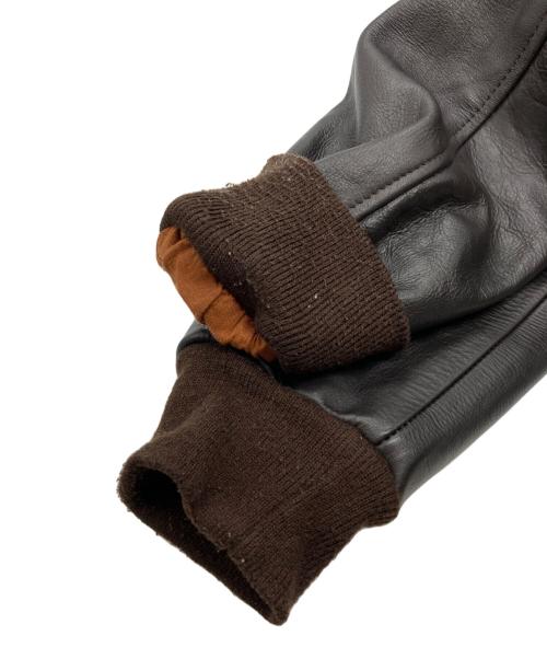 YMCLKY（ワイエムシーエルケーワイ）YMCLKY (ワイエムシーエルケーワイ) A-2 レザーフライトジャケット ブラウン サイズ:Lの古着・服飾アイテム