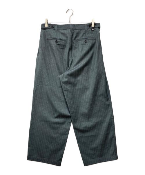 stussy（ステューシー）stussy (ステューシー) Striped Volume Pleated Trouser グレー サイズ:30の古着・服飾アイテム