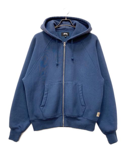 stussy（ステューシー）stussy (ステューシー) RELAXED ZIP HOODIE ブルー サイズ:Mの古着・服飾アイテム