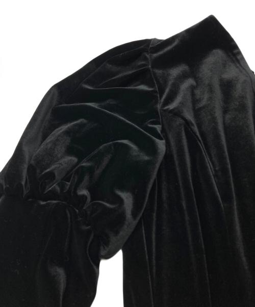 Ameri VINTAGE（アメリヴィンテージ）Ameri VINTAGE (アメリヴィンテージ) VELOUR PUFF SLEEVE DRESS ブラック サイズ:M 未使用品の古着・服飾アイテム