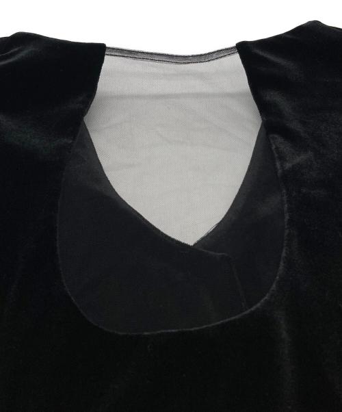 Ameri VINTAGE（アメリヴィンテージ）Ameri VINTAGE (アメリヴィンテージ) VELOUR PUFF SLEEVE DRESS ブラック サイズ:M 未使用品の古着・服飾アイテム