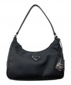 PRADAプラダ）の古着「ロゴプレートミニハンドバッグ」｜ブラック