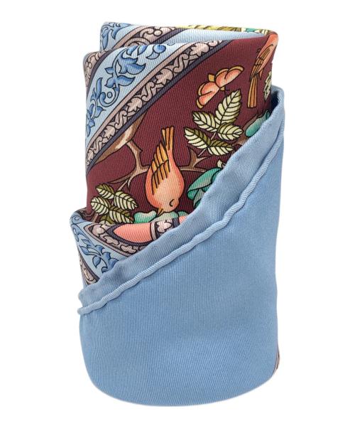 HERMES（エルメス）HERMES  (エルメス) カレ90 スカイブルー×ボルドーの古着・服飾アイテム