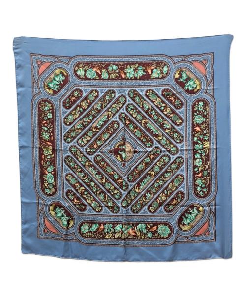 HERMES（エルメス）HERMES  (エルメス) カレ90 スカイブルー×ボルドーの古着・服飾アイテム