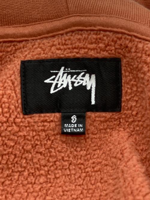 stussy（ステューシー）stussy (ステューシー) FLEECE RAGLAN ZIP HOODIE ブラウン サイズ:Sの古着・服飾アイテム