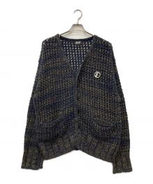 Fake Ass Flowers（フェイク アス フラワーズ）の古着「Openwork Cardigan」｜ネイビー