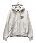 stussyステューシー）の古着「BUILT TO LAST ZIP HOODIE」｜グレー