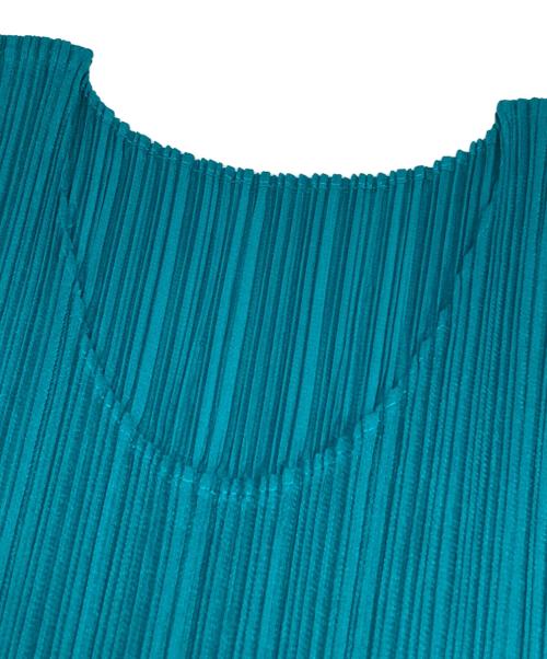 PLEATS PLEASE（プリーツプリーズ）PLEATS PLEASE (プリーツプリーズ) ノースリーブプリーツカットソー ブルー サイズ:3の古着・服飾アイテム