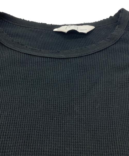 ANCELLM（アンセルム）ANCELLM (アンセルム) DAMAGE WAFFLE CREW LS T-SHIRT ブラック サイズ:3の古着・服飾アイテム
