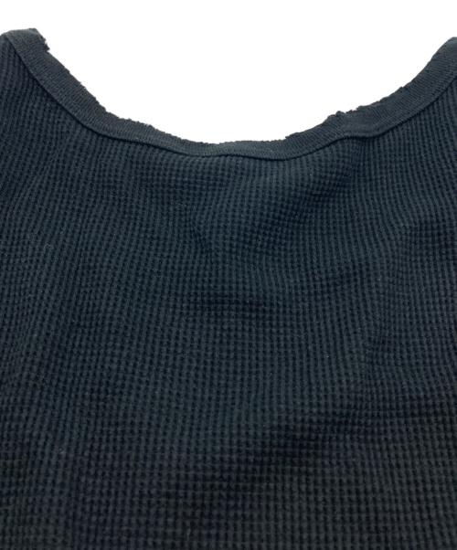 ANCELLM（アンセルム）ANCELLM (アンセルム) DAMAGE WAFFLE CREW LS T-SHIRT ブラック サイズ:3の古着・服飾アイテム