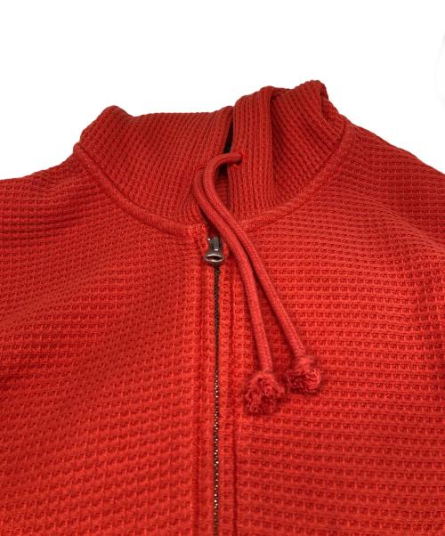 stussy（ステューシー）stussy (ステューシー) DOUBLE LAYER WAFFLE ZIP HOODIE レッド サイズ:Sの古着・服飾アイテム