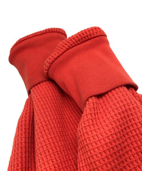 stussy（ステューシー）stussy (ステューシー) DOUBLE LAYER WAFFLE ZIP HOODIE レッド サイズ:Sの古着・服飾アイテム