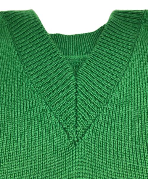Maison Margiela（メゾンマルジェラ）Maison Margiela (メゾンマルジェラ) タバードVネック トップス カシミヤ混ウール ジレ グリーン サイズ:Sの古着・服飾アイテム