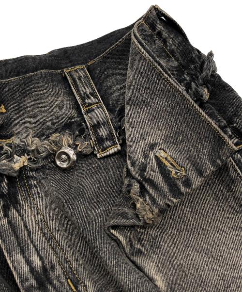 PERSONSOUL（パーソンソウル）PERSONSOUL (パーソンソウル) Folded Structure Raw Edges Baggy Jeans グレー サイズ:Mの古着・服飾アイテム