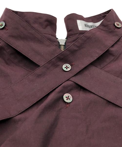 KEISUKEYOSHIDA（ケイスケヨシダ）KEISUKEYOSHIDA (ケイスケヨシダ) big ribbon shirt ボルドー サイズ:FREEの古着・服飾アイテム