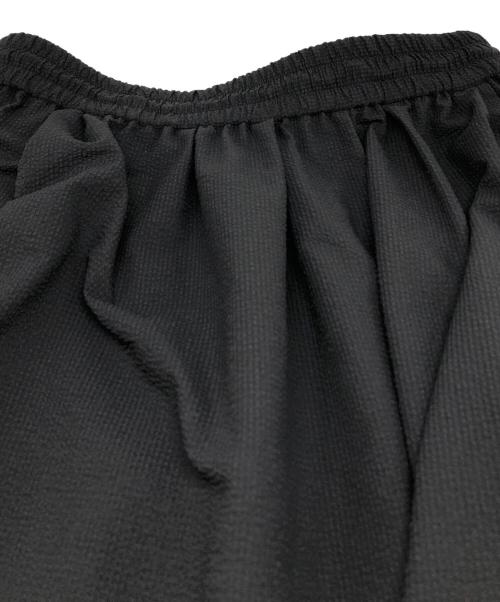 MACPHEE（マカフィー）MACPHEE (マカフィー) シアーサッカーギャザーロングスカート ブラック サイズ:36の古着・服飾アイテム