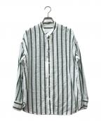 GALERIE VIEギャルリーヴィー）の古着「ソフトストライプ スタンドカラーオーバーシャツ」｜ホワイト