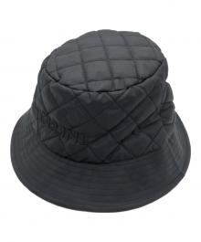 CELINE（セリーヌ）の古着「キルティングバケットハット」｜ブラック×オレンジ