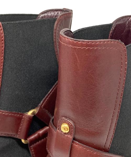 Yves Saint Laurent（イヴサンローラン）Yves Saint Laurent (イヴサンローラン) ショートブーツ ボルドー サイズ:36 1/2の古着・服飾アイテム