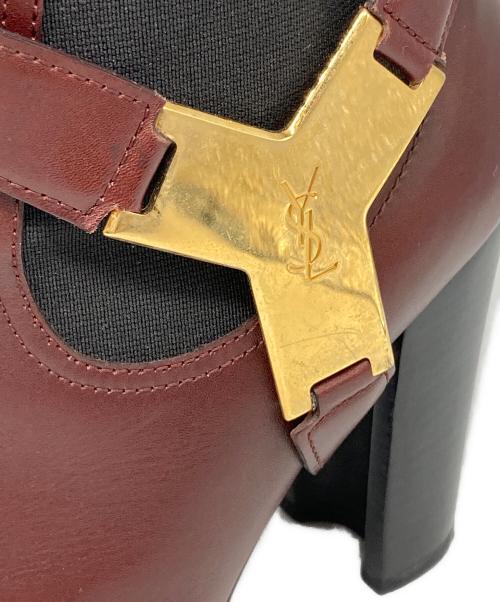 Yves Saint Laurent（イヴサンローラン）Yves Saint Laurent (イヴサンローラン) ショートブーツ ボルドー サイズ:36 1/2の古着・服飾アイテム