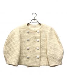 cygne（シーニュ）の古着「ノーカラージャケット」｜アイボリー